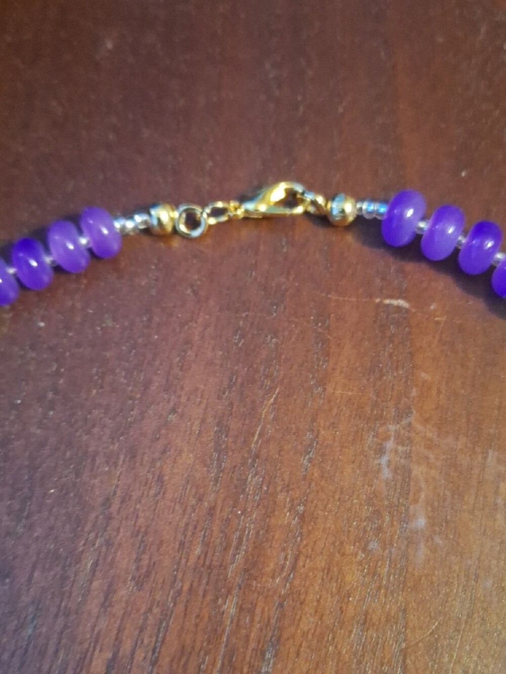 Gold Heart Lock Charm Multicolor Beaded Necklace - Picture 3 of 6